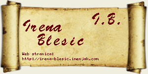 Irena Blesić vizit kartica